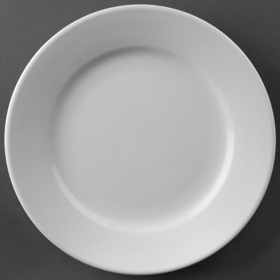 Olympia Athena Wide Rimmed Plates 165mm/6 1/2" White