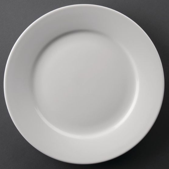 Olympia Athena Wide Rimmed Plates 228mm/9" White