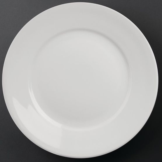 Olympia Athena Wide Rimmed Plates 280mm/11" White