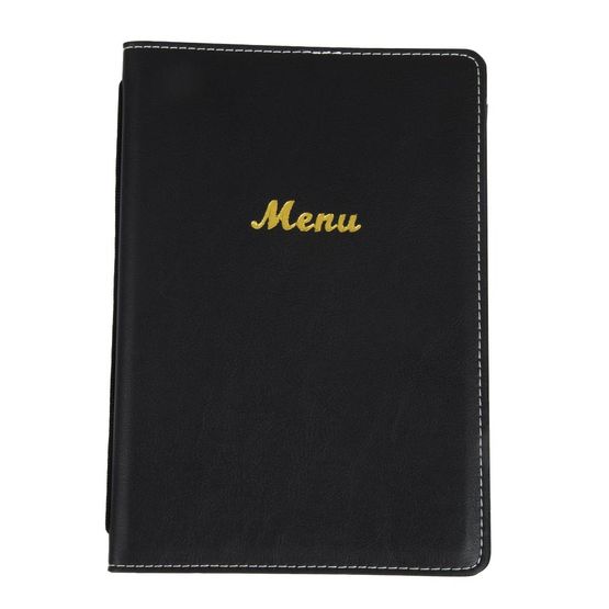 Olympia Faux Leather Menu Cover A5 Black