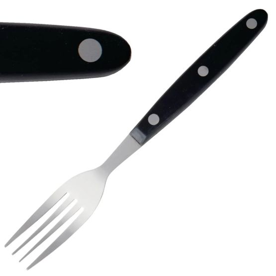 Olympia Steak Forks Black Handle