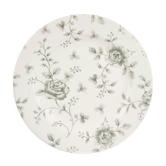 Churchill Vintage Prints Rose Chintz Profile Plates Grey 210mm