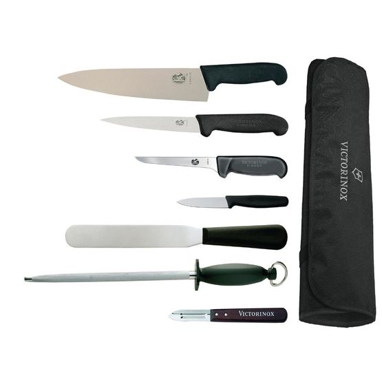 Victorinox, Hygiplas &amp; Vogue 7-Piece Knife Set with 21.5cm Chef Knife