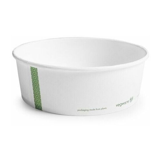 Vegware RSC-26 26oz Pla-Lined White Paper Food Bowl