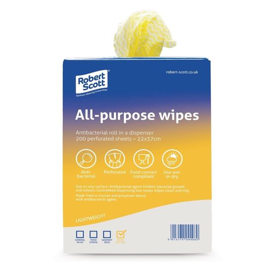 Robert Scott All-Purpose Antibacterial Cleaning Cloths Yellow
