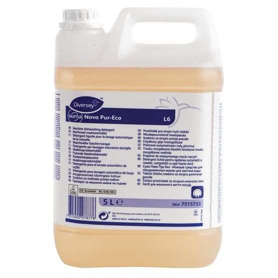 Suma Nova L6 Pur-Eco Dishwasher Detergent Concentrate 5Ltr