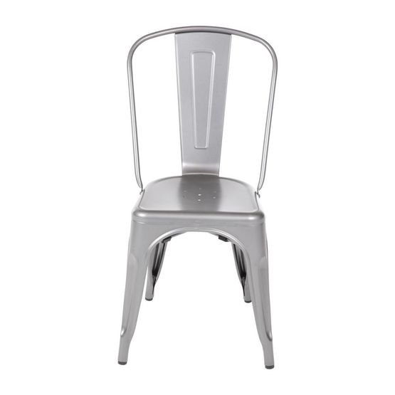 Bolero Bistro Steel Side Chairs Gun Metal Grey