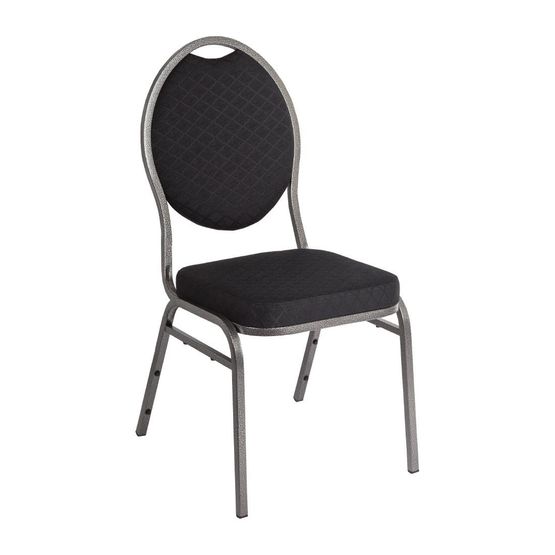 Bolero Oval Back Banquet Chairs Grey &amp; Black