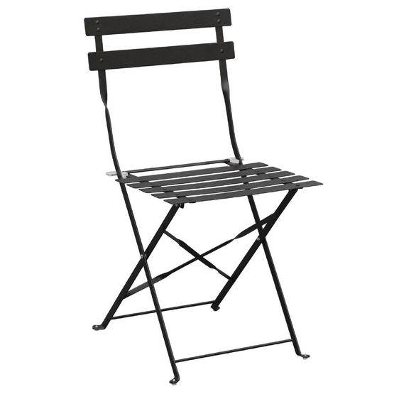 Bolero Perth Black Pavement Style Steel Folding Chairs