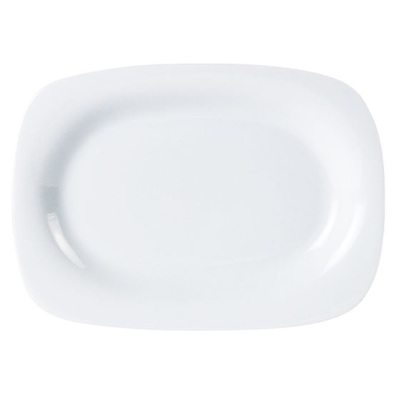 Porcelite 111824 Rectangular Rimmed Plate 24 x 18cm / 9.5" x 7"