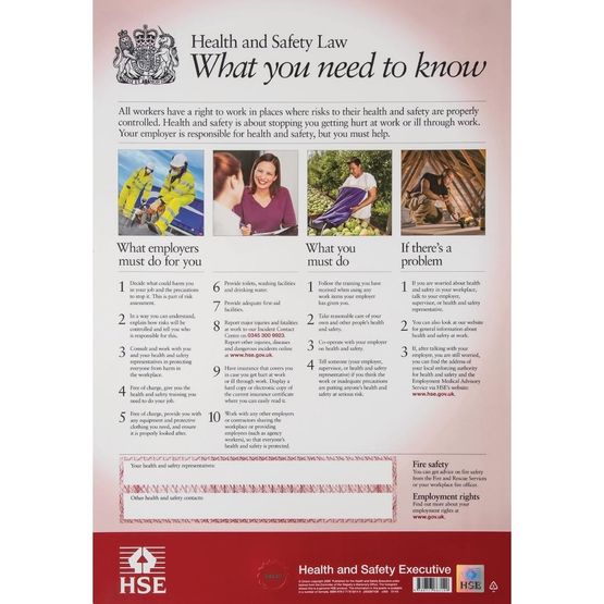 Health &amp; Safety Law Poster A2