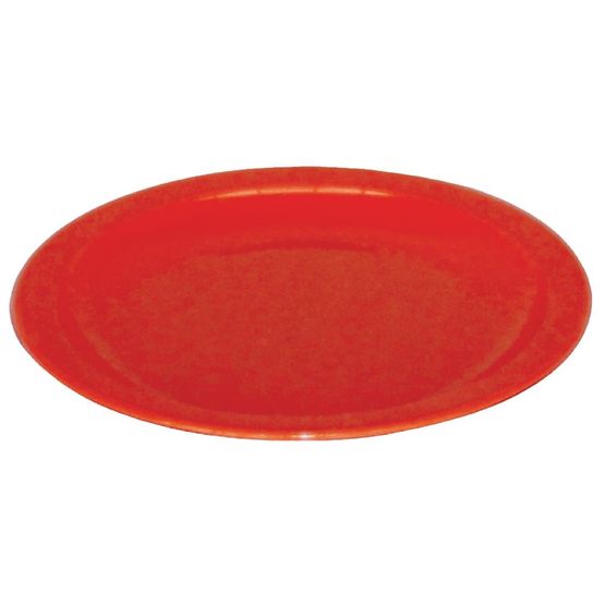 Olympia Kristallon Polypropylene Plates Red 230mm