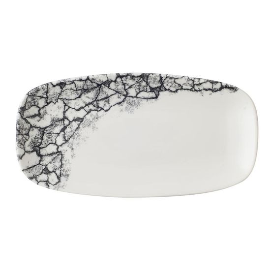 Churchill Kintsugi Accents Quartz Black Chefs Oblong Plate 298 x 152mm