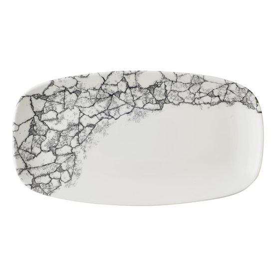 Churchill Kintsugi Accents Quartz Black Chefs Oblong Plate 352 x187mm