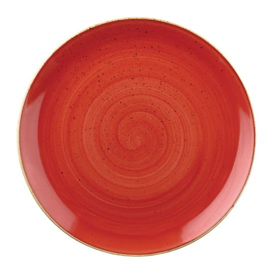 Churchill Stonecast Round Coupe Plates Berry Red 288mm
