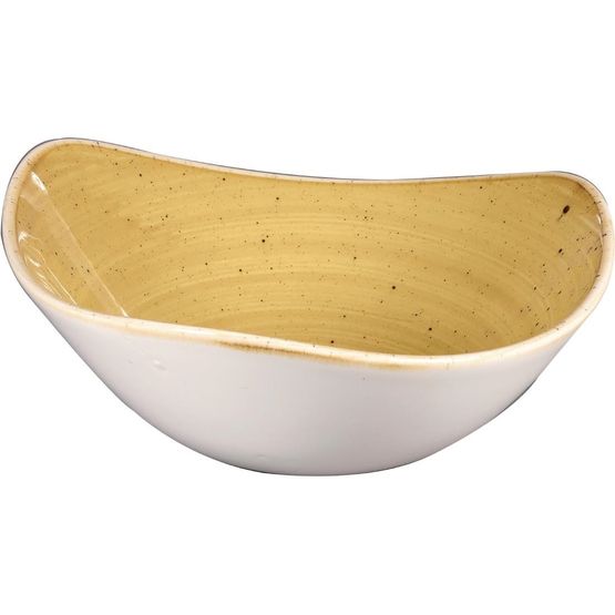 Churchill Stonecast Triangular Bowl Mustard 185mm