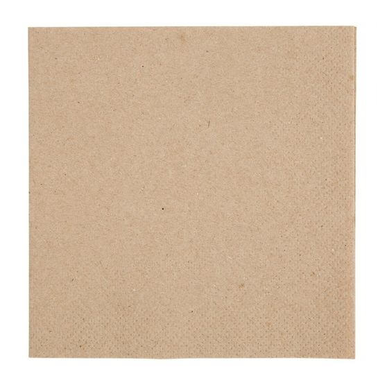 Fiesta Recyclable Recycled Cocktail Napkin Kraft 24x24cm 2ply 1/4 Fold