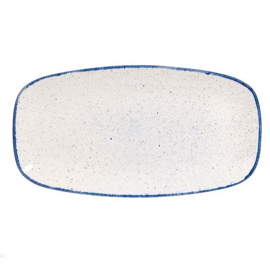 Churchill Stonecast Hints Oblong Plates Indigo Blue 355mm
