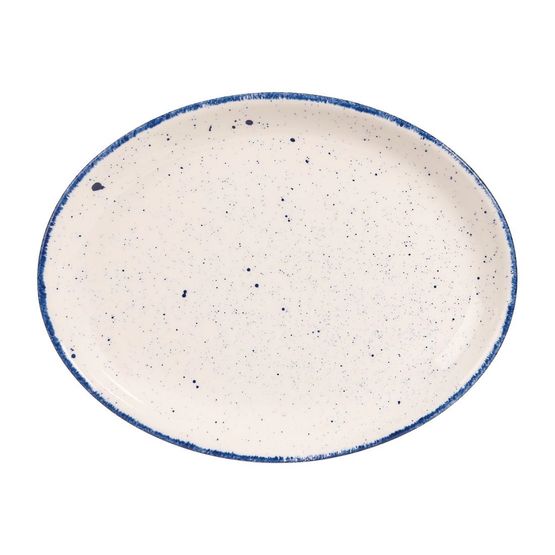 Churchill Stonecast Hints Oval Plates Indigo Blue 254mm