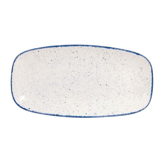Churchill Stonecast Hints Rectangular Plates Indigo Blue 298mm