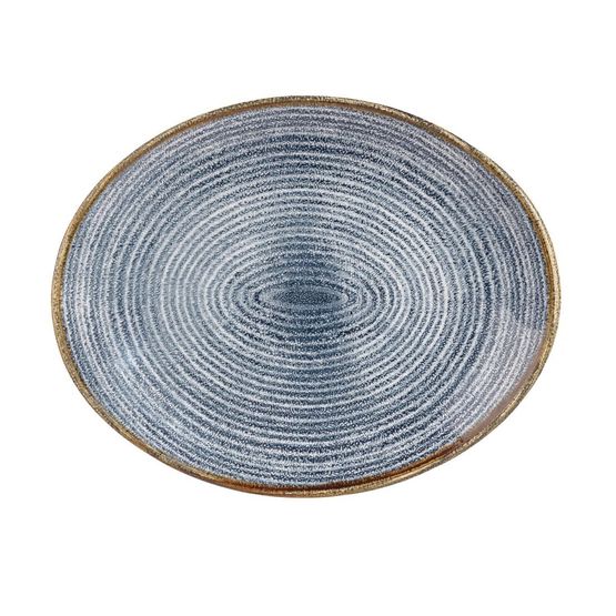 Churchill Studio Prints Homespun Oval Coupe Plates Slate Blue 317mm