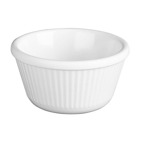 Olympia Kristallon Melamine Fluted Ramekins White 89mm