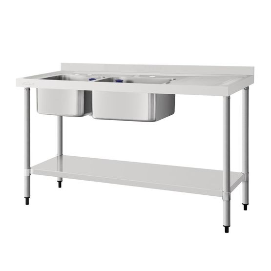 Vogue Double Sink Right Hand Drainer