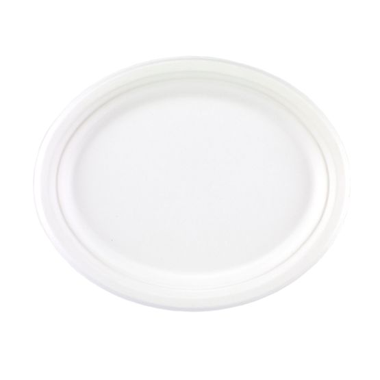 Bagasse Oval Plates 10" x 12"